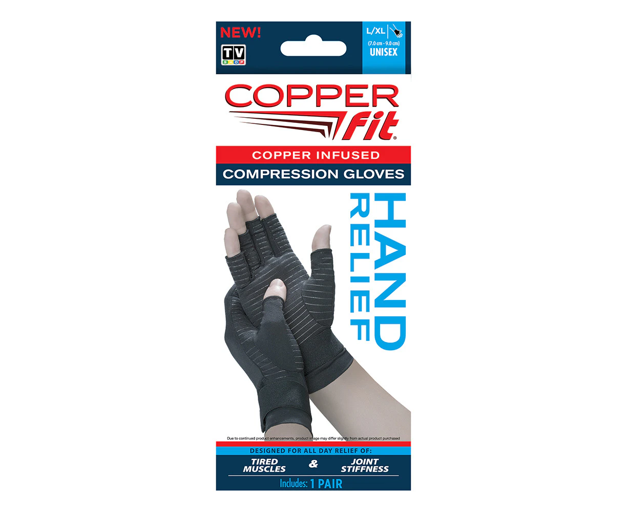 Copper Fit Muscle And Joint Support Adjustable Compression Gloves - Small/Medium