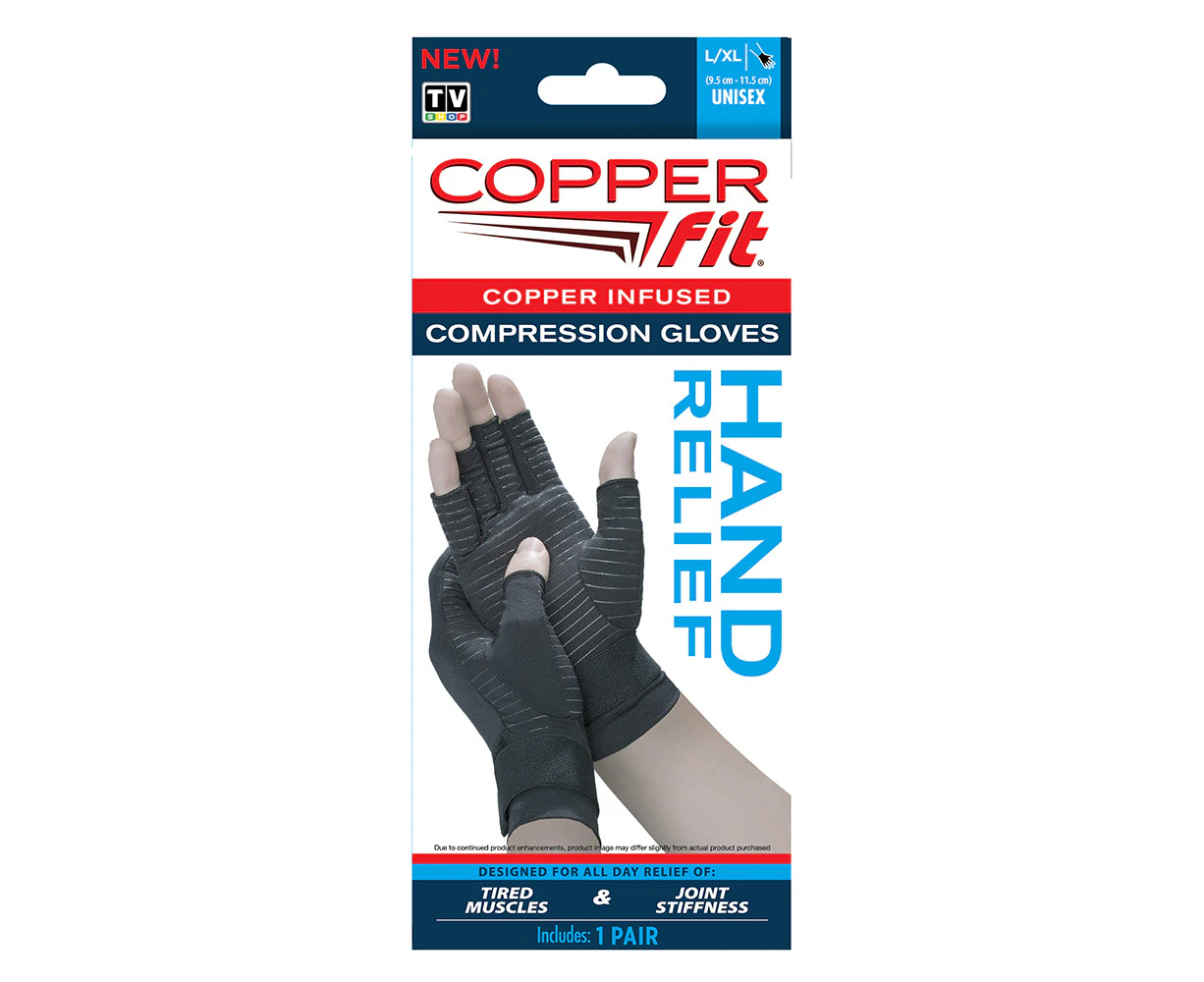 Copper Fit Muscle And Joint Support Compression Gloves - Large/Extra Large