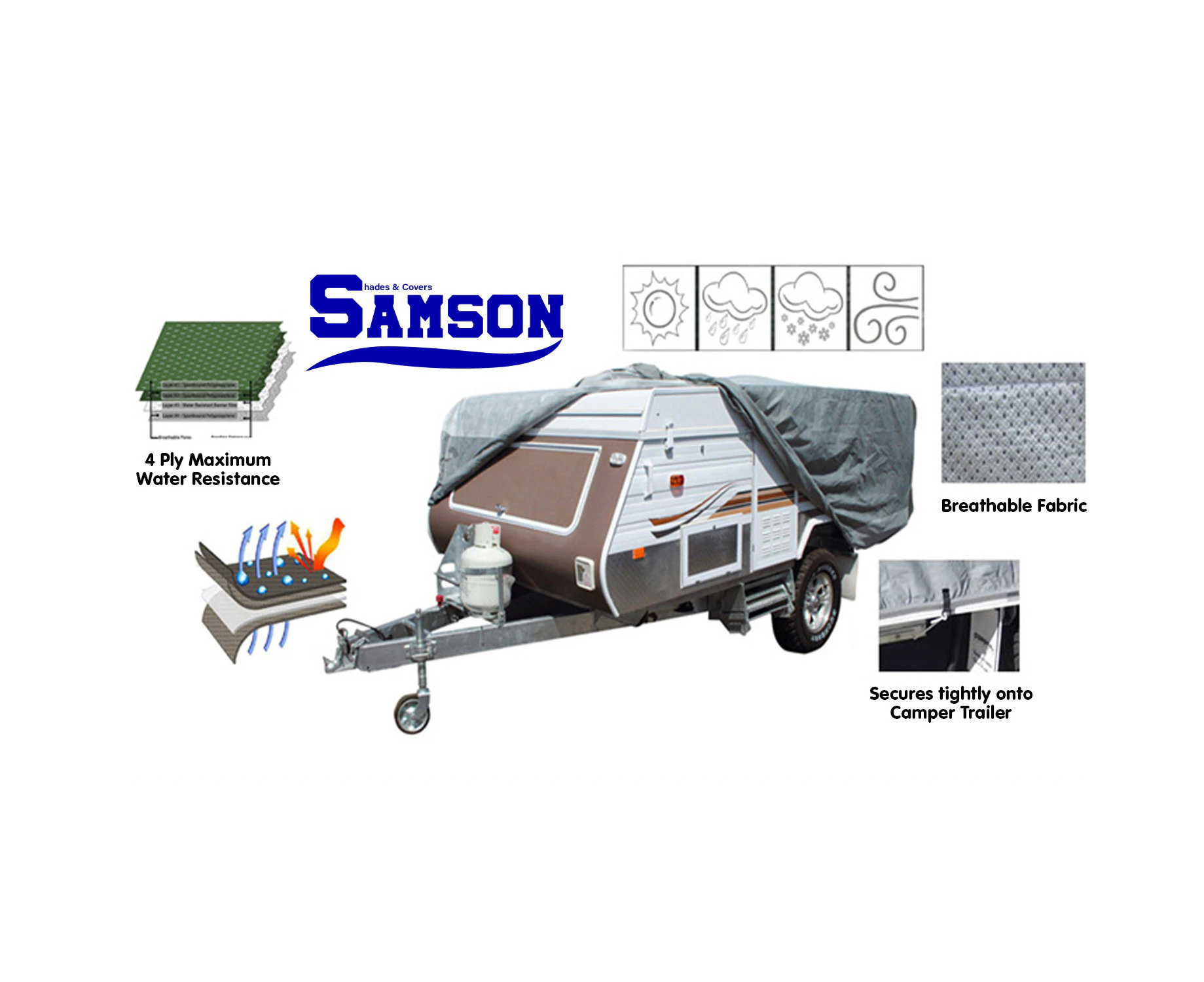 Samson Heavy Duty Trailer Camper Cover 14-16ft