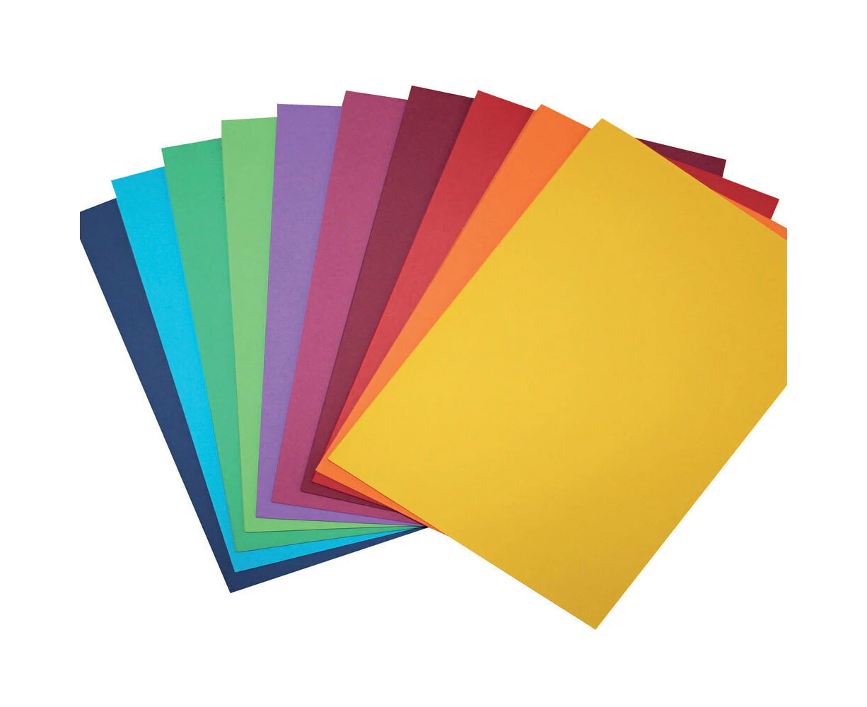 100pc ColourfulDays A4 Colour Board 200gsm Paper Craft School Sheets Assorted