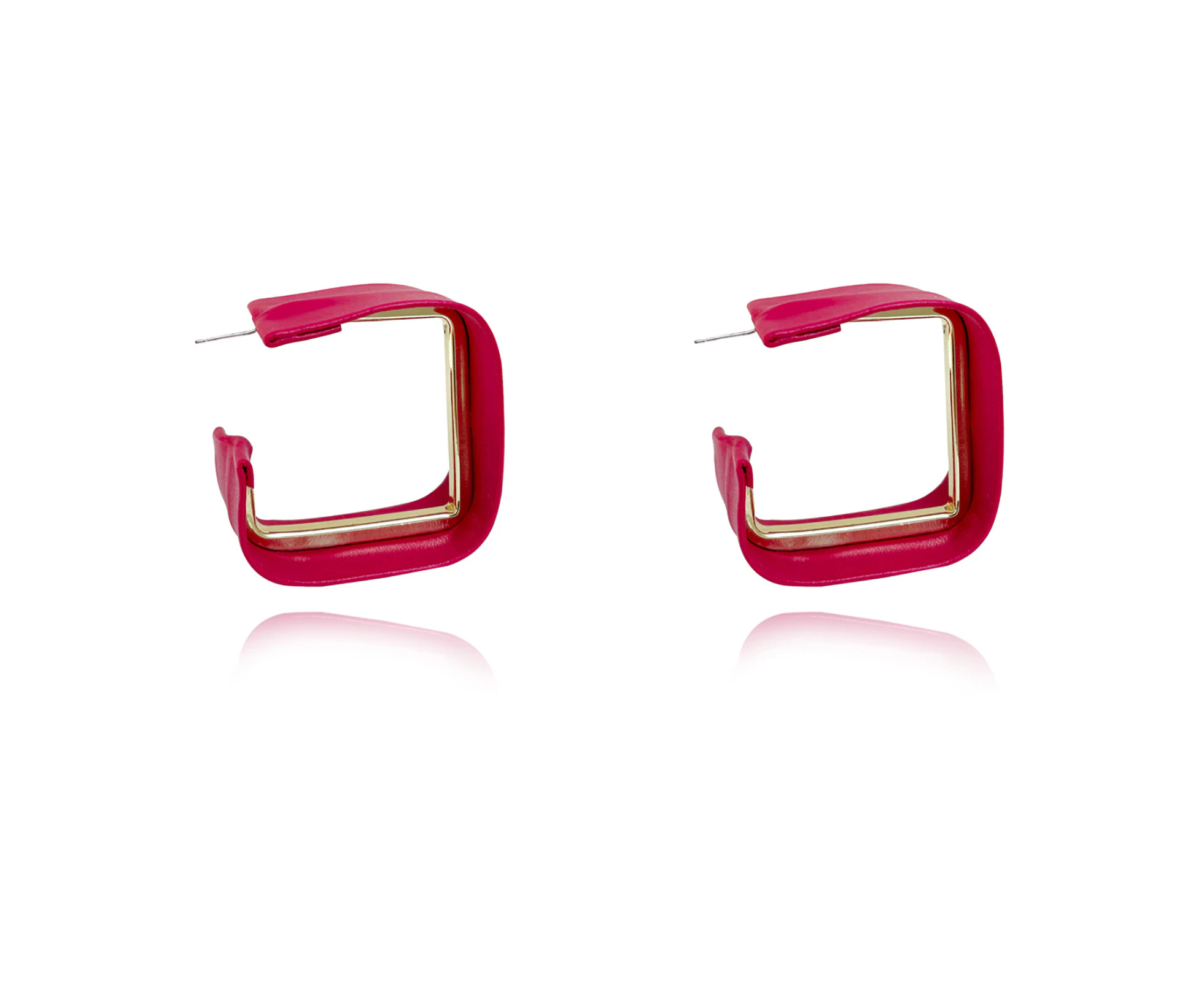 Culturesse Luca 47mm Vegan Leather Statement Earrings Women's Jewellery Magenta