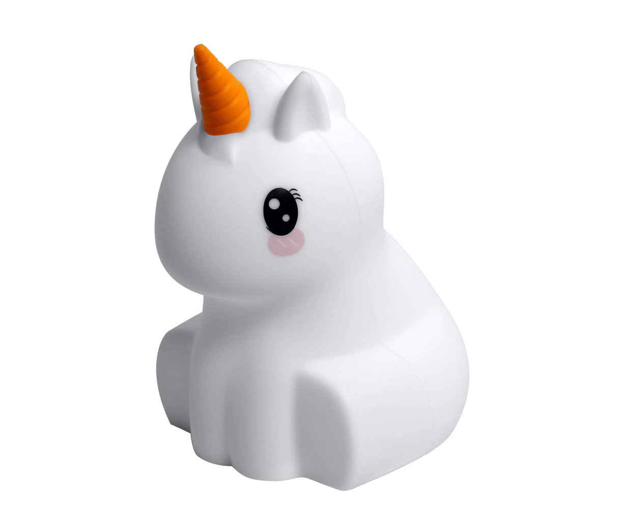 Crest Kids Rechargeable Silicone Unicorn Night Light Colour Changing Lamp White