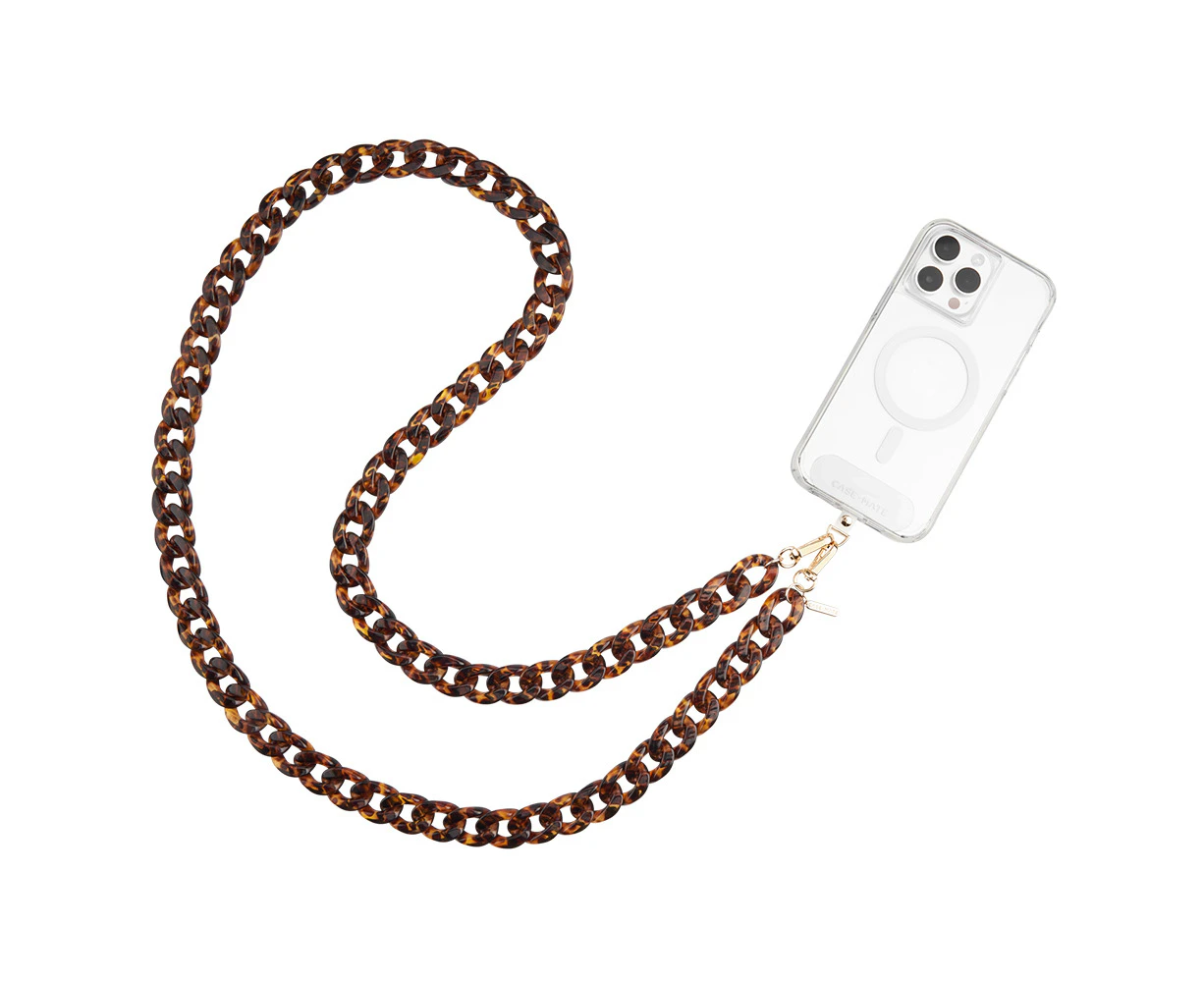 Case-Mate Universal Crossbody Chain Strap Holder For Mobile Phones Tortoiseshell