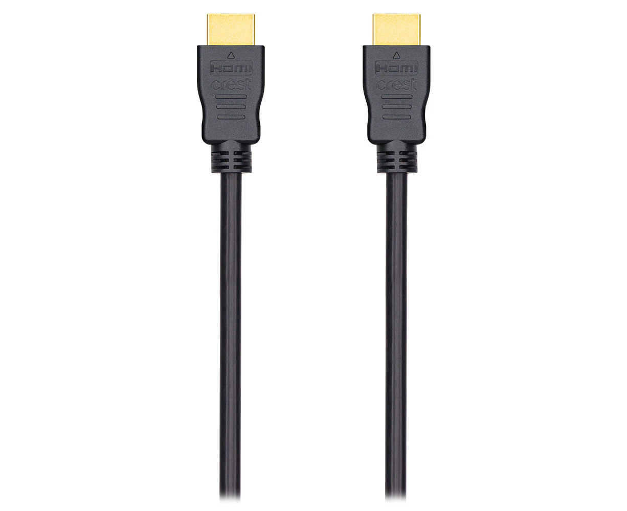 Crest 3m/10.2Gbps HDMI Male To Male Cable w/ Ethernet 1080p Connector Black