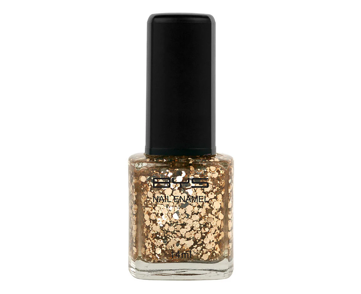 BYS Million Dollar Baby Nail Polish Enamel Lacquer Glitter Quick Dry 14ml Gold