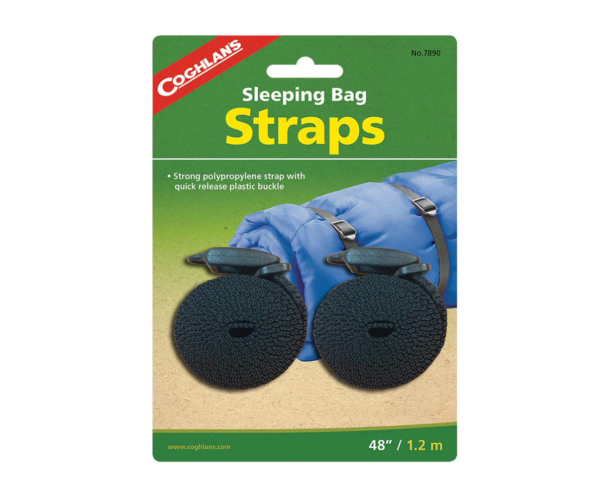 2pc Coghlans 1.22m Straps Camping/Hiking Outdoor Travel for Sleeping Bag Black