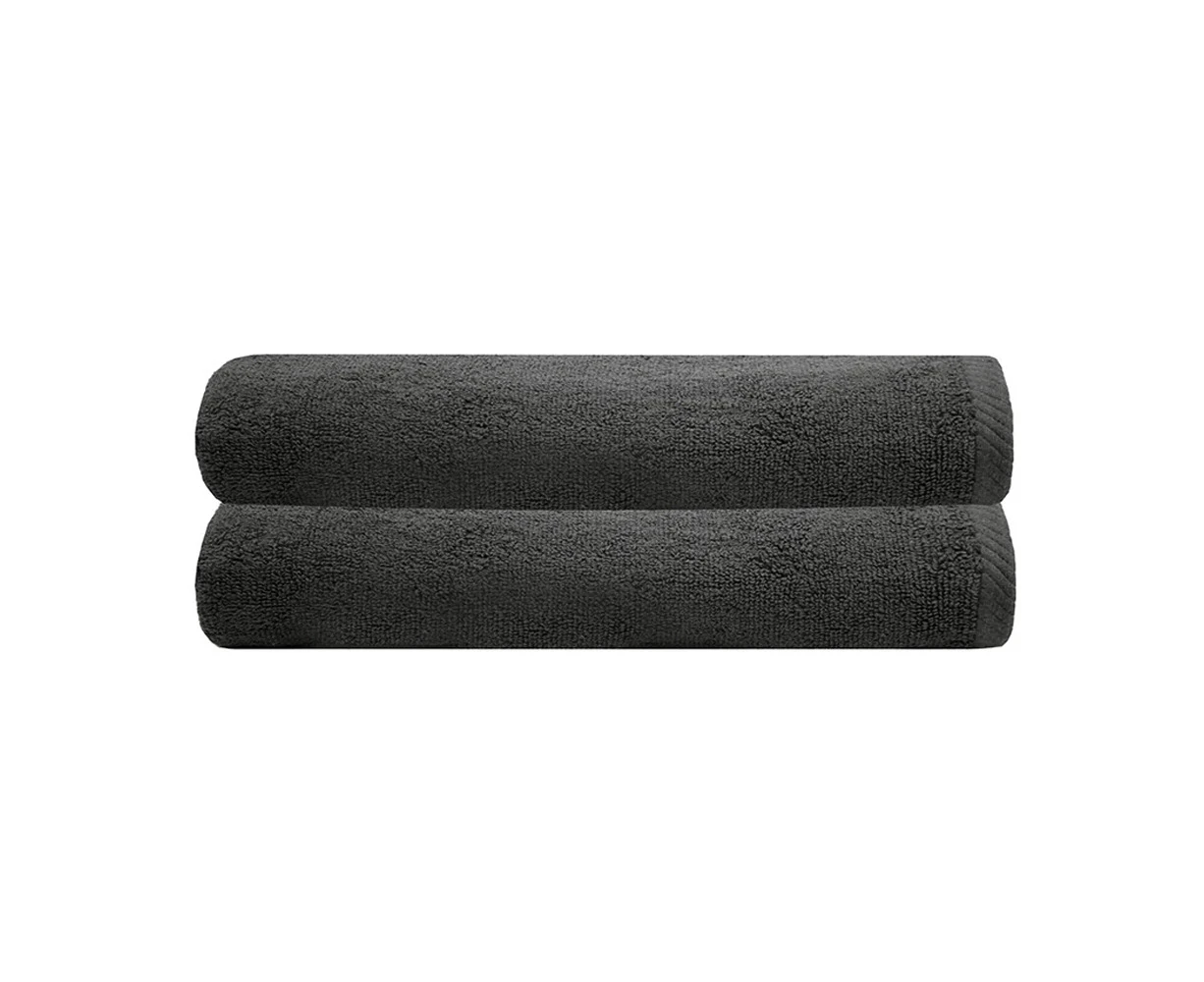 2pc Bambury Commercial Chateau 68x137cm Soft Cotton Shower/Bath Towel Charcoal