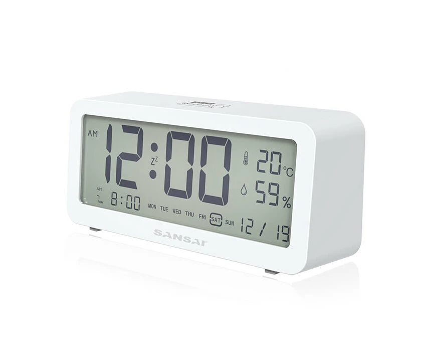 Sansai LED LCD Digital 12/24h Alarm/Snooze Clock/Date/Temperature 5.2" Display