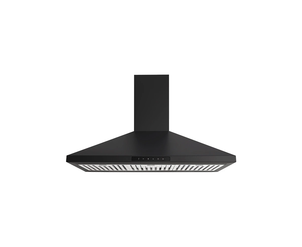 Euromaid 90cm S/S Pyramid Canopy Rangehood 700m3/h Air Extraction Matte Black