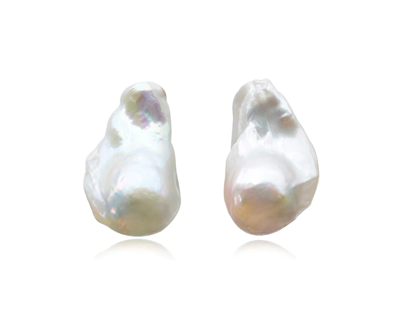 Culturesse Magda 25mm Pearl Stud Earrings Sterling Silver Natural Baroque Pearls