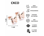 CKCO- PVD 18K Gold Plated Sparkling Butterfly Earrings - Rose Gold