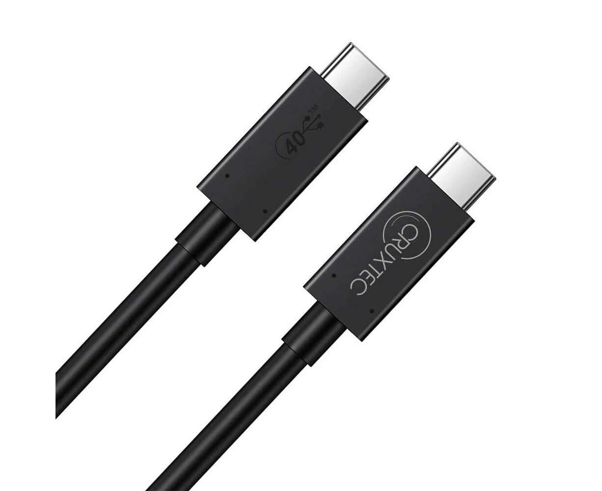 Cruxtec 1m USB-C to USB-C Cable 100W For Syncing/Charging 40Gpbs 8K/60Hz Black