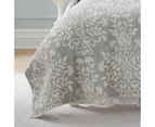 Laura Ashley Rowland Printed Queen Coverlet Set w/ 2x Pillowcase Dovey Grey