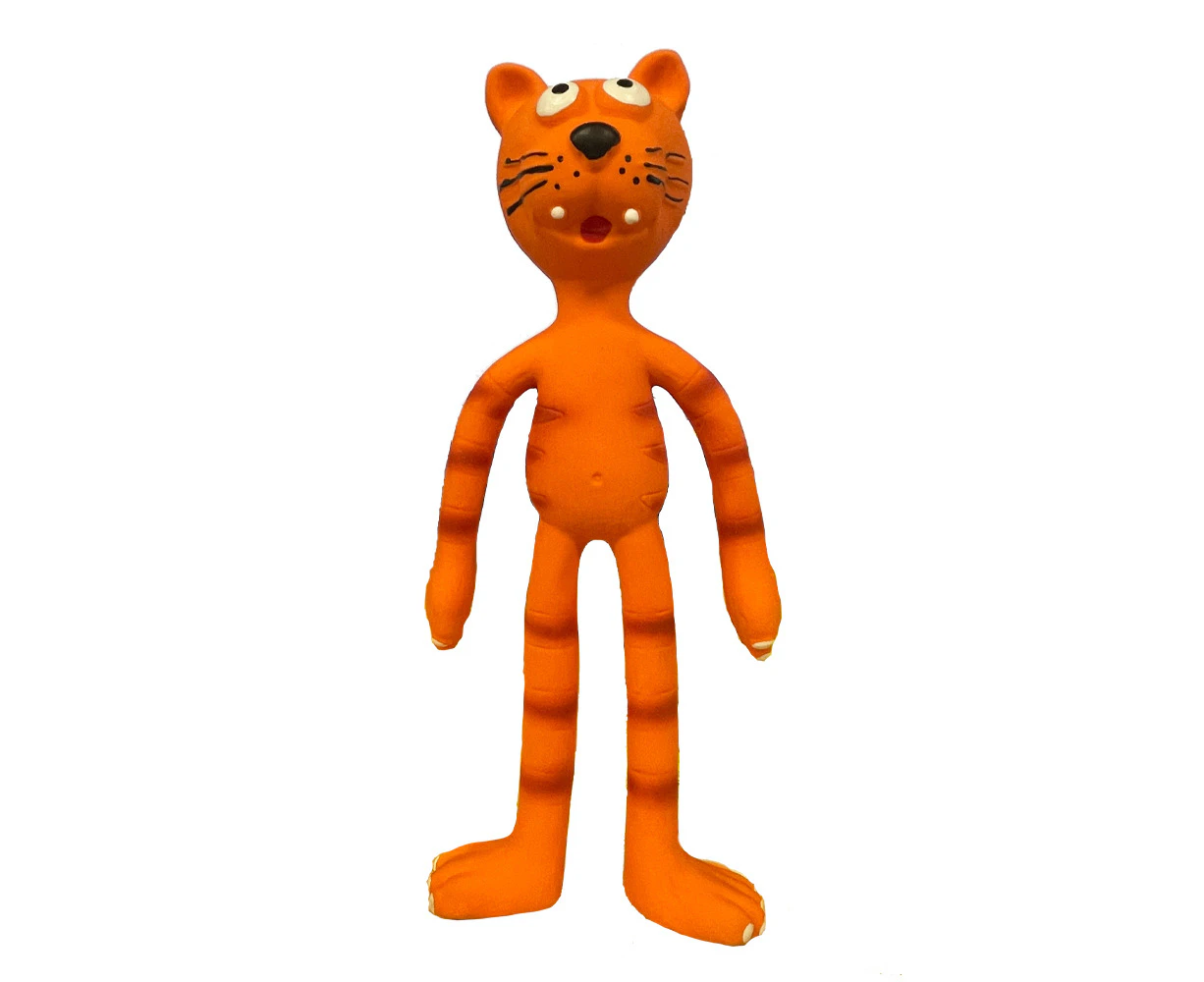 Paw Play Latex Squeaky Sound Soft Rubber Cat/Dog Pet Playing Toy Orange 31cm