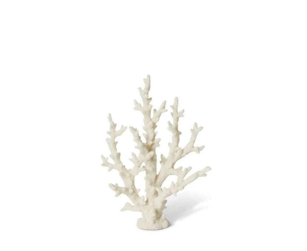 E Style 27cm Resin Coral Finger Sculpture Decorative Figurine Ornament White