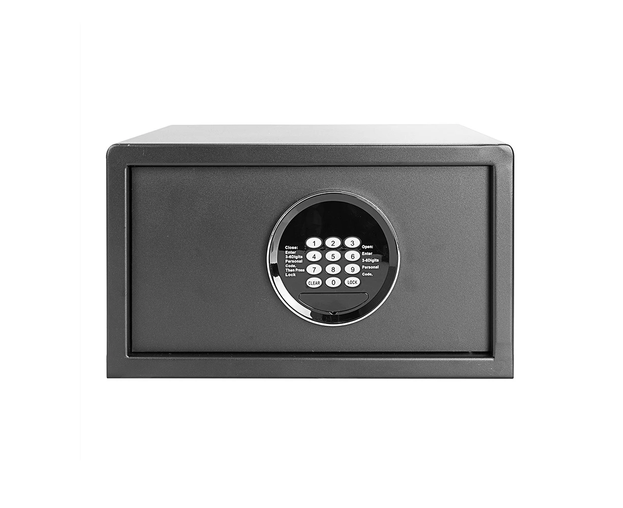 Defence Hotel Digital Code Security Safe w/Removable Shelf 229x405x335mm - Black