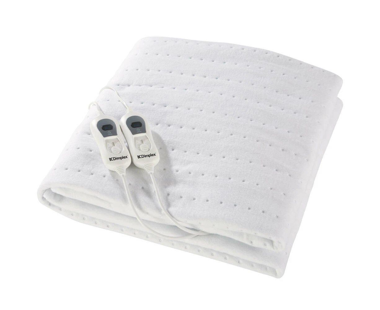 Dimplex Queen Bed Fitted Non-Woven Washable Electric Heated Blanket - White