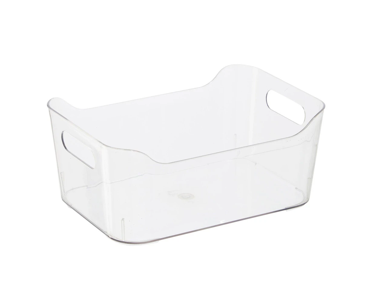 Oggi 24cm Storage Bin Home/Kitchen Food/Snack Pantry Organiser w/ Handles Clear