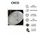 CKCO- PVD 18K Plated Love connection Duo Necklace- Silver