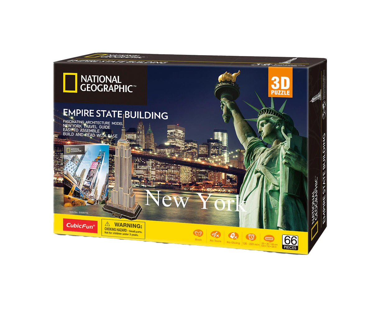 66pc National Geographic New York Empire State Building 3D Puzzle Kids Toy 8+