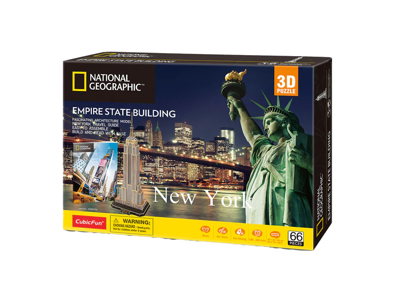 66pc National Geographic New York Empire State Building 3D Puzzle Kids Toy 8+