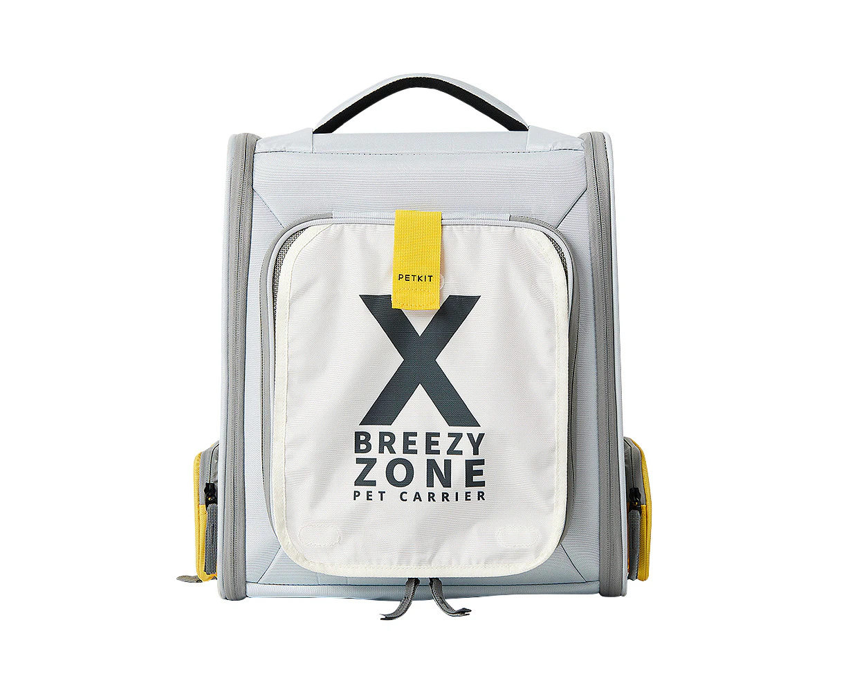 Petkit 43cm Breezy Xzone Pet Dog/Cat Carrier Travel Portable Bag Grey Yellow