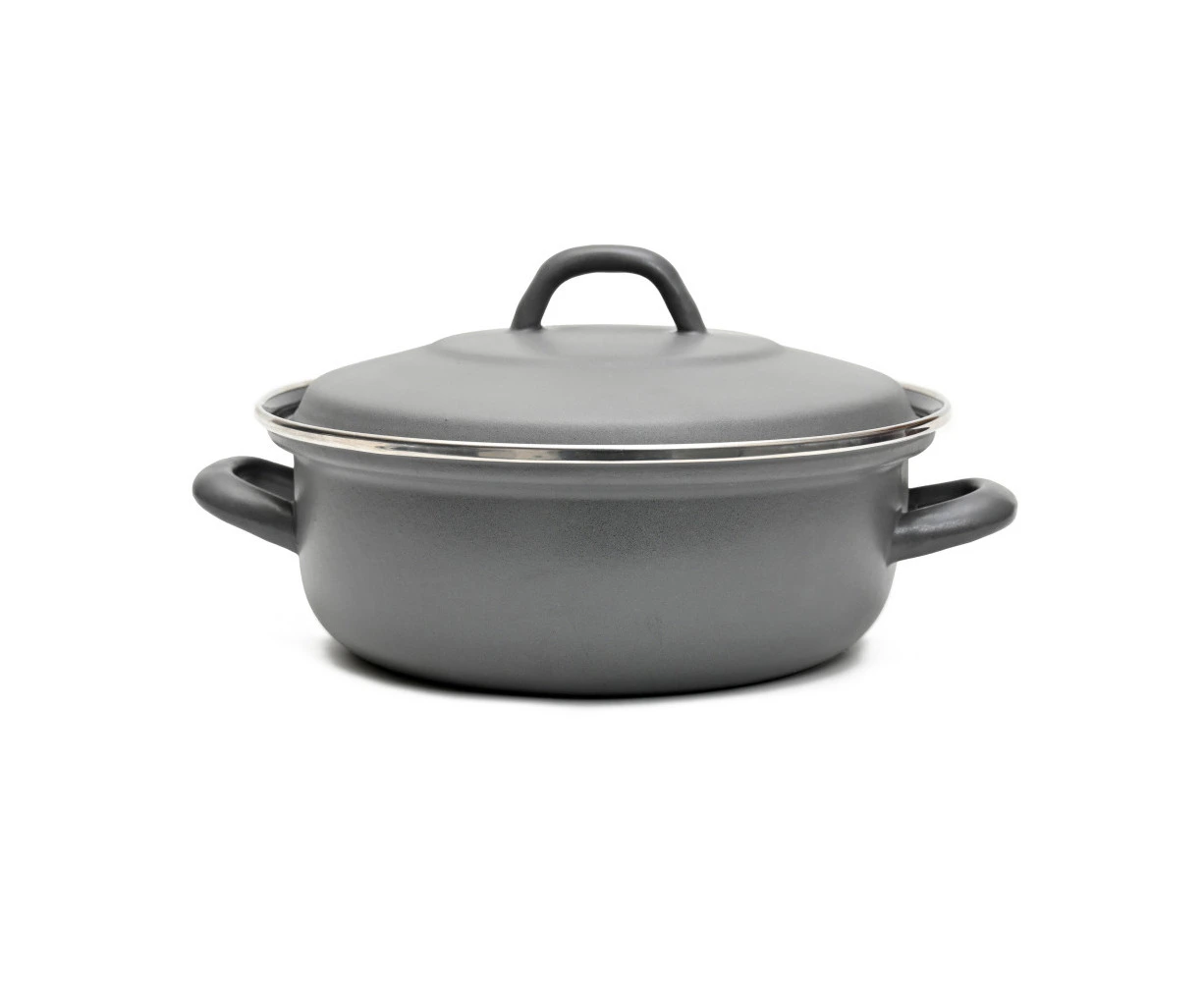 Classica Heavy Duty 26cm/4.2L Steel Casserole Induction Pot w/ Lid Blue Grey