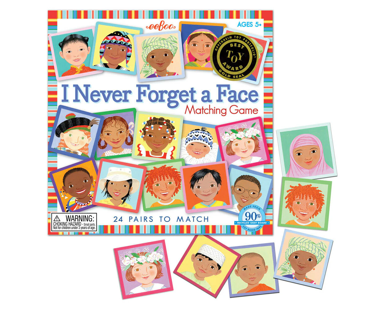 Eeboo Memory & Matching Game I Never Forget A Face Kids/Children Toddler Toy 5y+