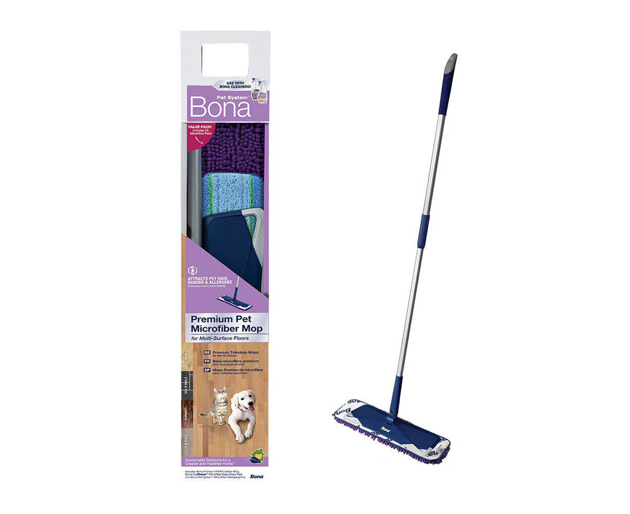 Bona Pet Premium Microfibre Deep Clean Mop for Multi-Surfaced Hard Floors