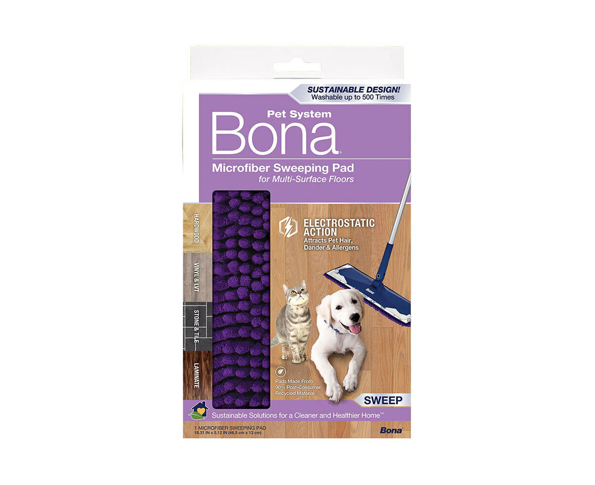 Bona Pet Care Microfibre Mop Sweeping Pad Refill for Multi-Surfaced Floors