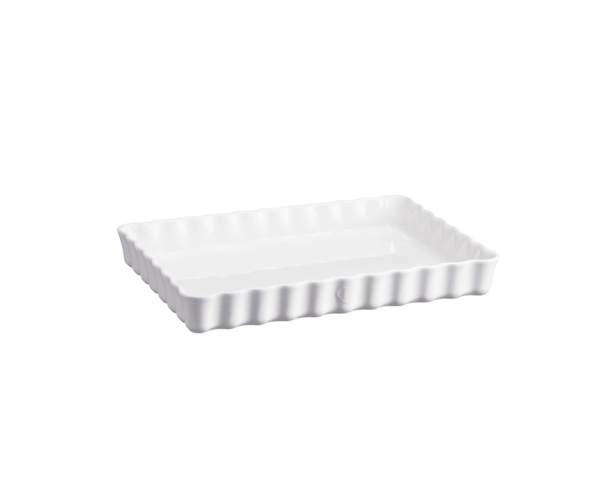 Emile Henry 31cm Ceramic Deep Tart Baking Dish Rectangle Dessert Mould Flour