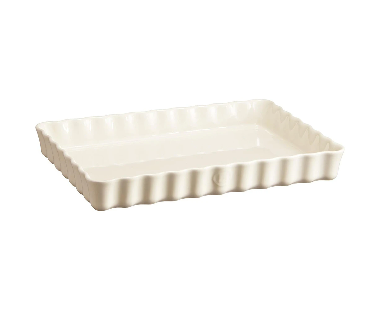 Emile Henry 34cm Ceramic Deep Tart Baking Dish Rectangle Dessert Mould Clay