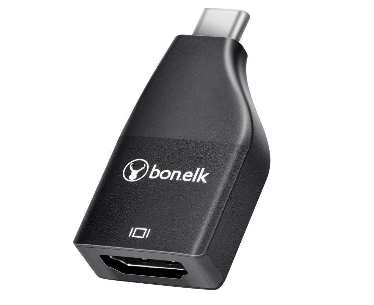 Bonelk USB-C Male To Female 4K/60Hz HDMI Compact Adapter For TV/Monitor Black