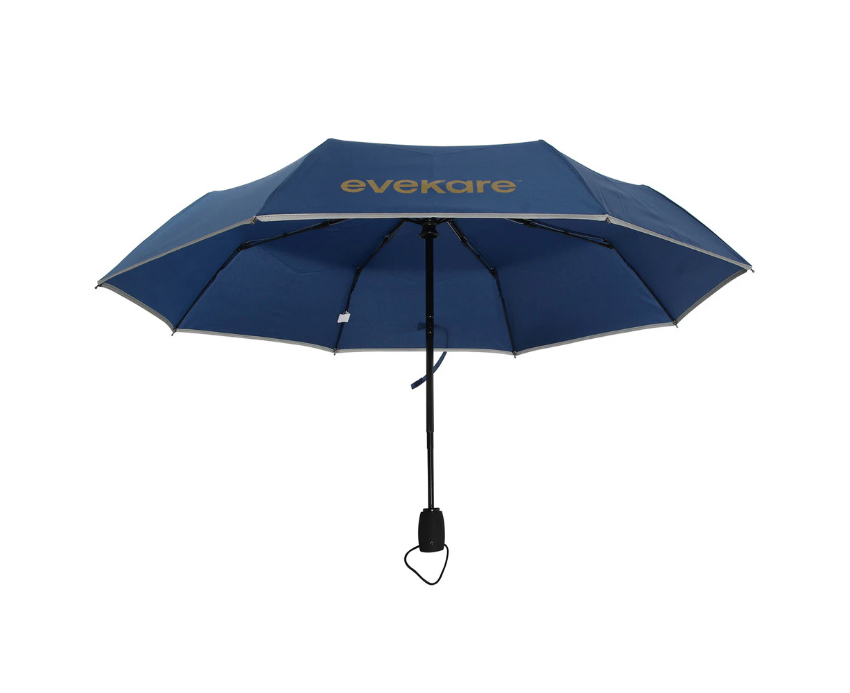 Evekare Compact Travel 112cm Automatic Open/Close Folding Umbrella Soft Grip BLU