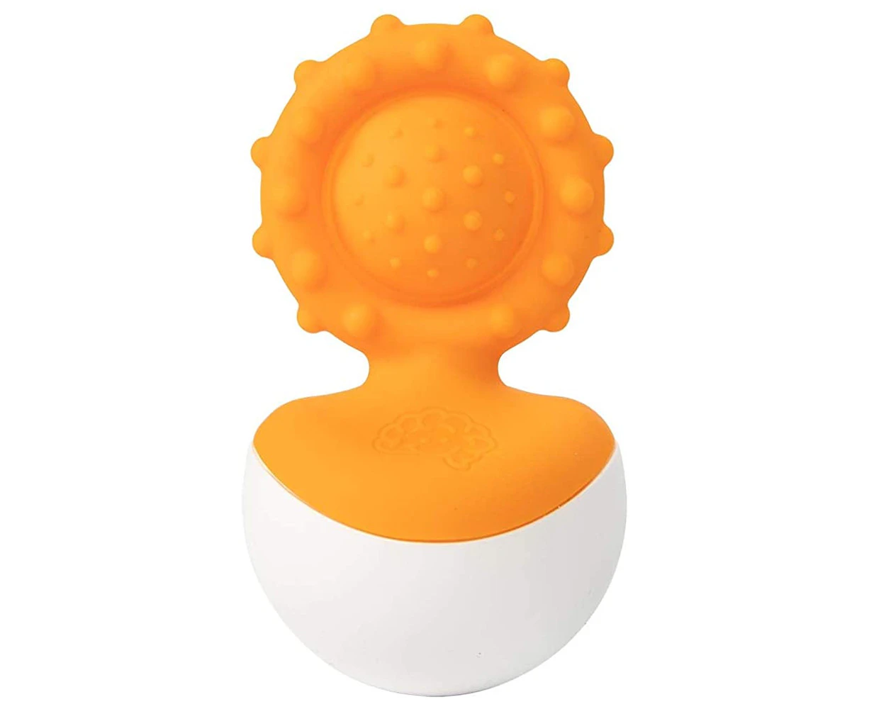 Fat Brain Dimpl Wobbl Sensory Toy Toddler/Baby 0+ Food Grade Silicone Orange