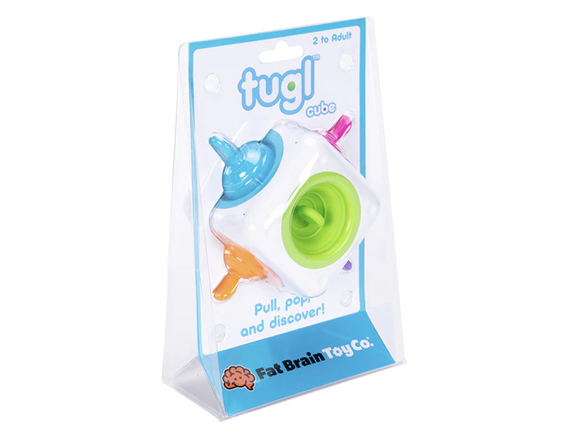 Fat Brain Toys Co 14cm Silicone Tugl Cube Pull Pop Discovery Kids Sensory Toy 2+