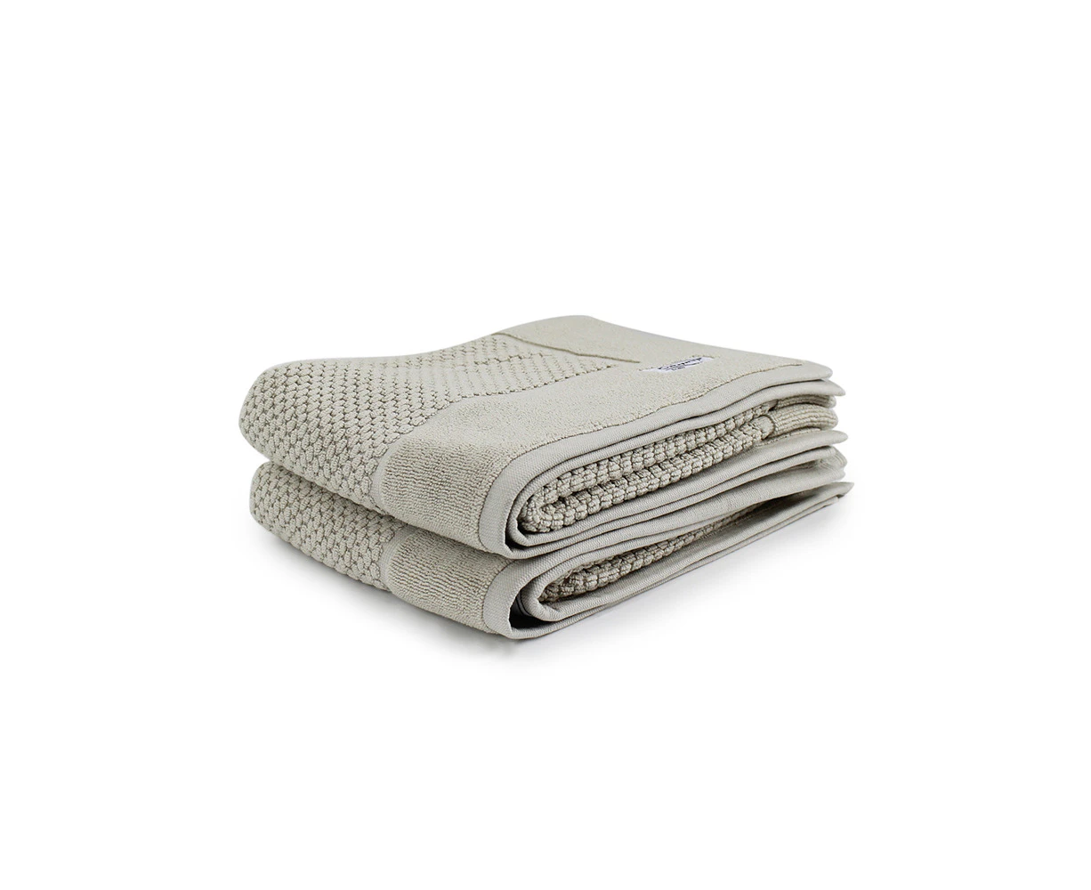 2pc Onkaparinga 60x90cm Cotton Avalon Premium Bath Mats Set 850GSM Soft Sand