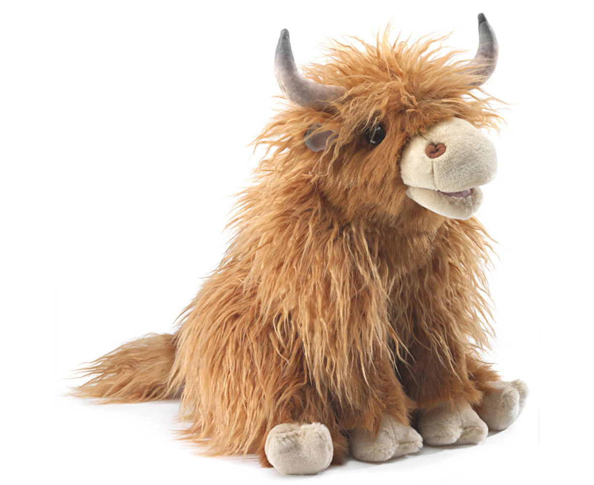 Folkmanis Highland Cow 41cm Animal Hand Puppet Kids/Children Storytelling Toy 3+