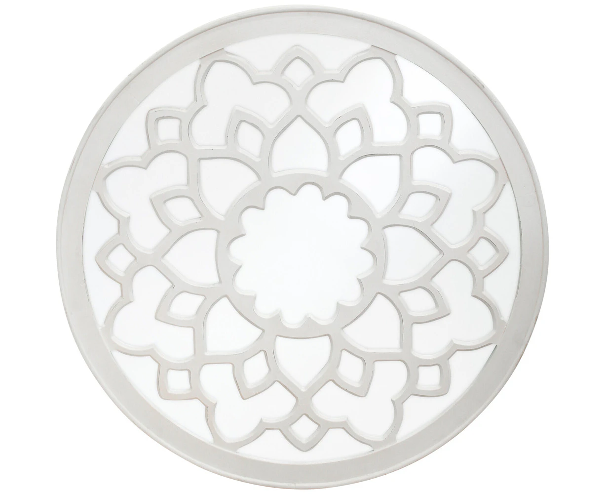 LVD Cutwork Wood/MDF 90cm Mirror Wall Hanging Decorative Display Round White