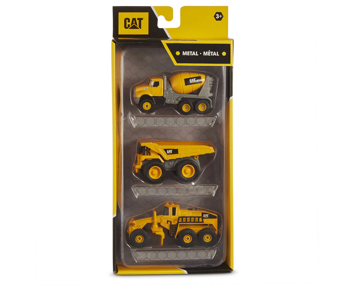 3pc CAT Metal Machines Kids/Children Construction Truck Play Toy Assorted 3+