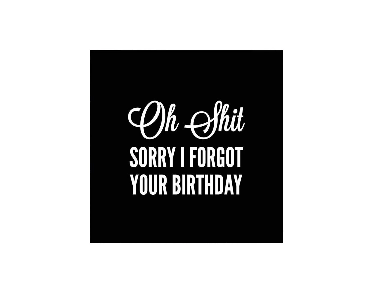 Filthy Sentiments Sorry I Forgot Your Birthday Blank Card w/ Envelope 14x14cm