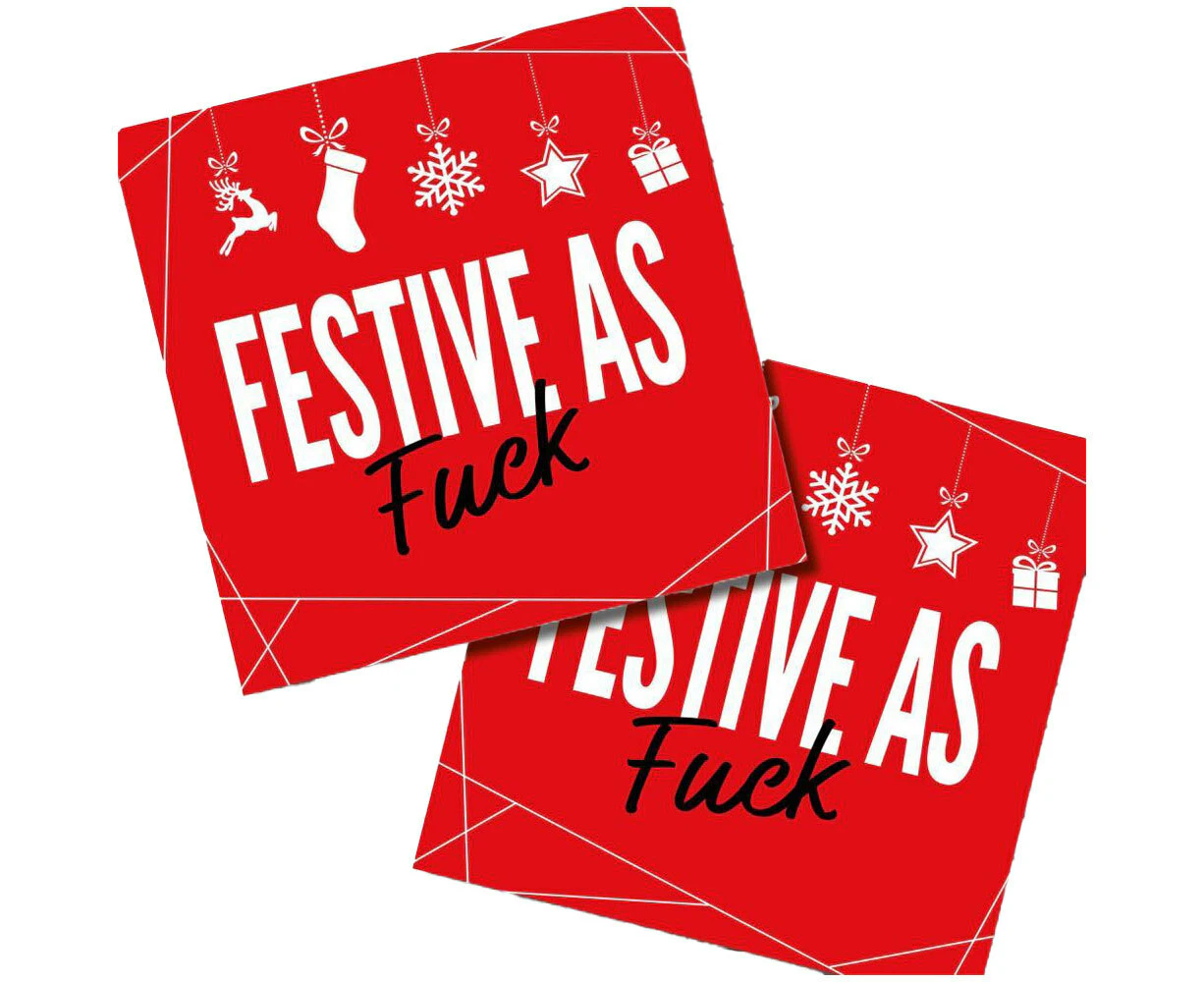 Filthy Sentiments Festive As F*ck Blank Greeting Card w/ White Envelope 14cm