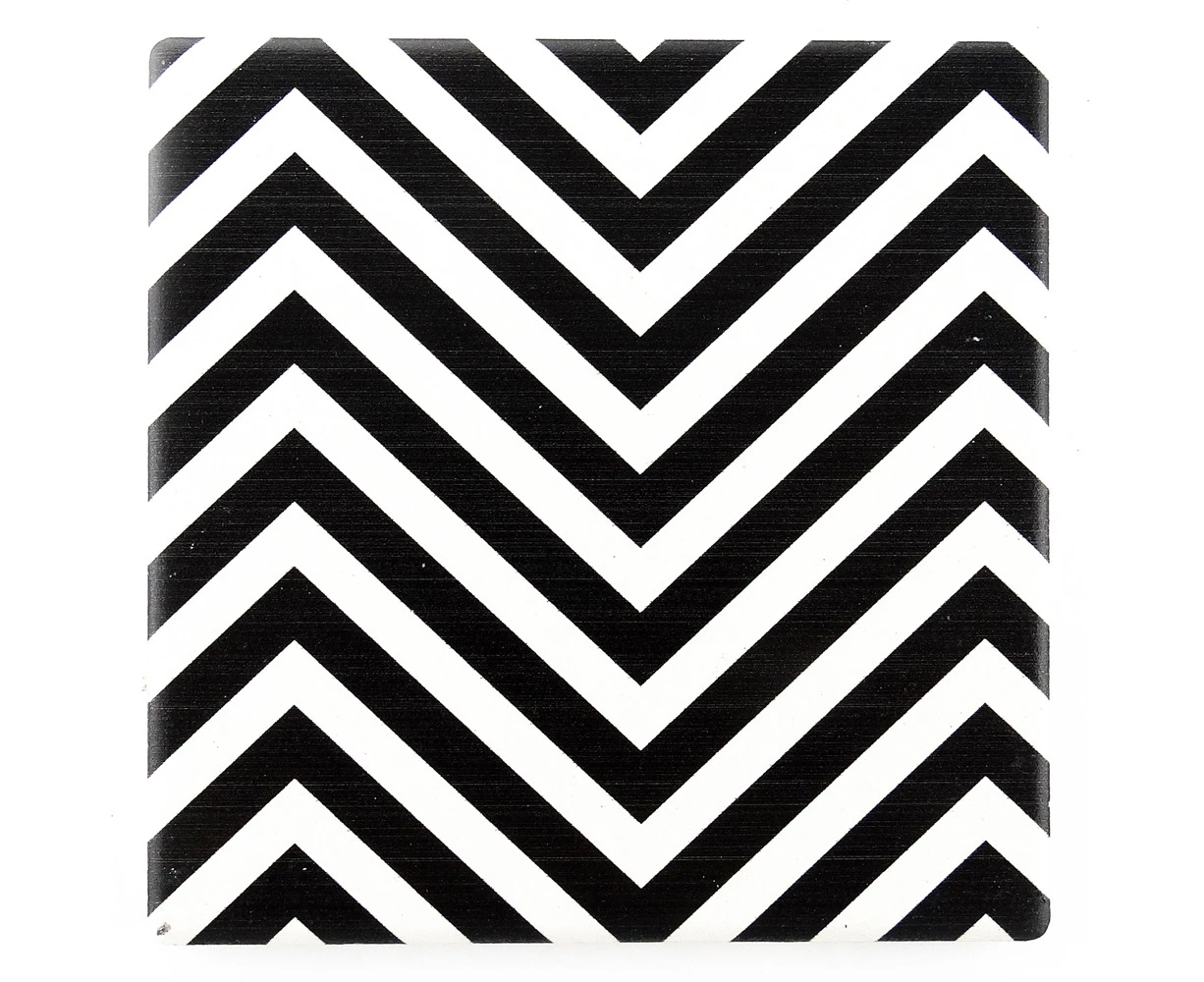 ThirstyStone B&W Chevrons 20cm Square Trivet Pad/Mat for Pot Dolomite Stone/Cork