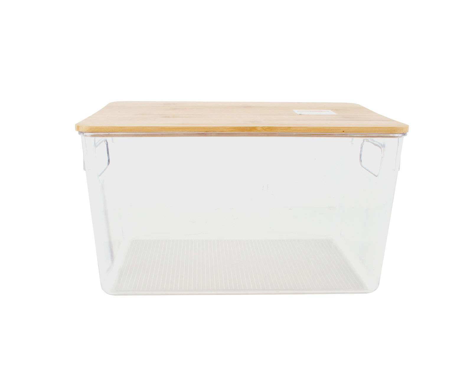 Home Expression 28x20cm Storage Basket w/ Bamboo Lid Organiser Rectangle Clear