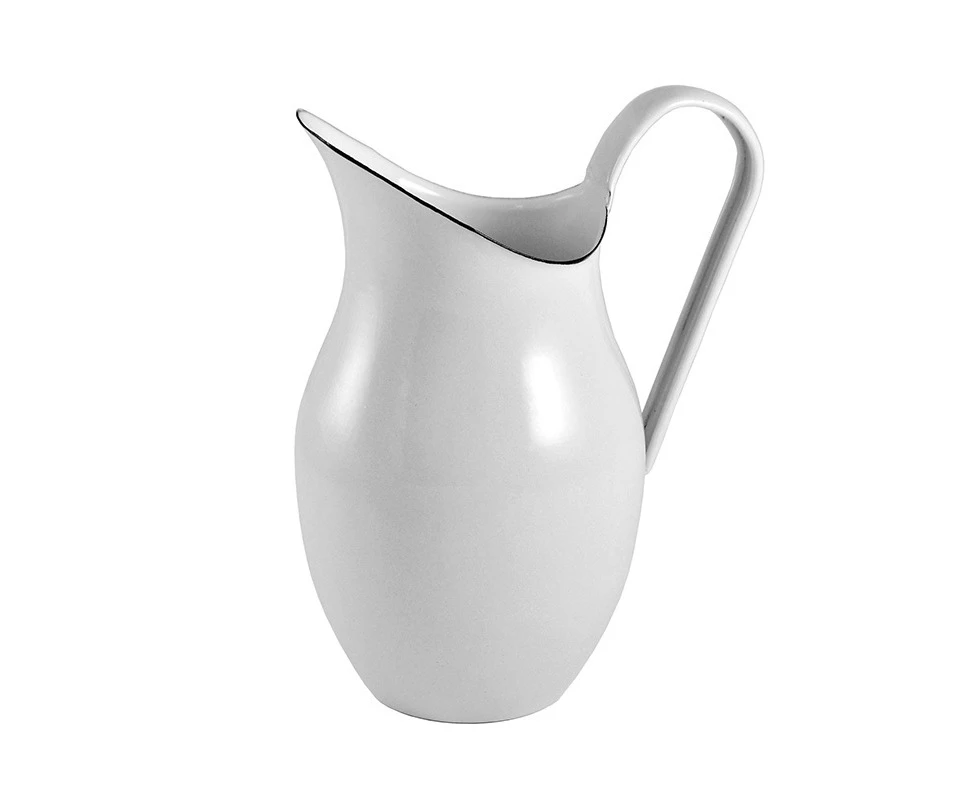 Urban Style Enamelware 2.5L Pitcher Jug Water/Juice Drink Container French White