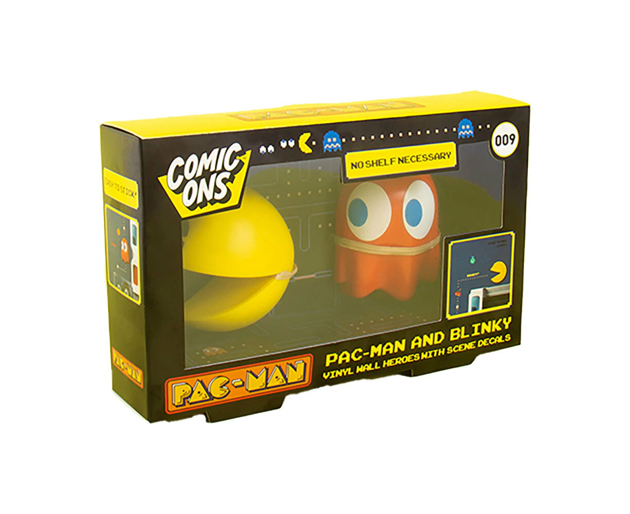 Fizz Creations 20cm PacMan & Blinky Comic Ons Stickers Kids Room Wall Decor