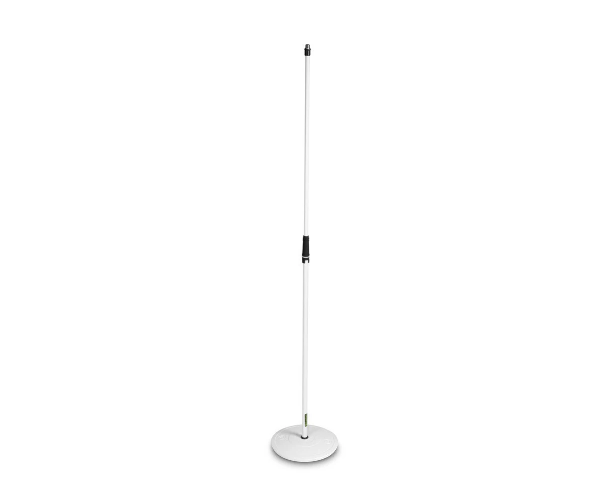 Gravity MS23W Straight 160cm Microphone Steel Stand/Pole w/ Round Base White