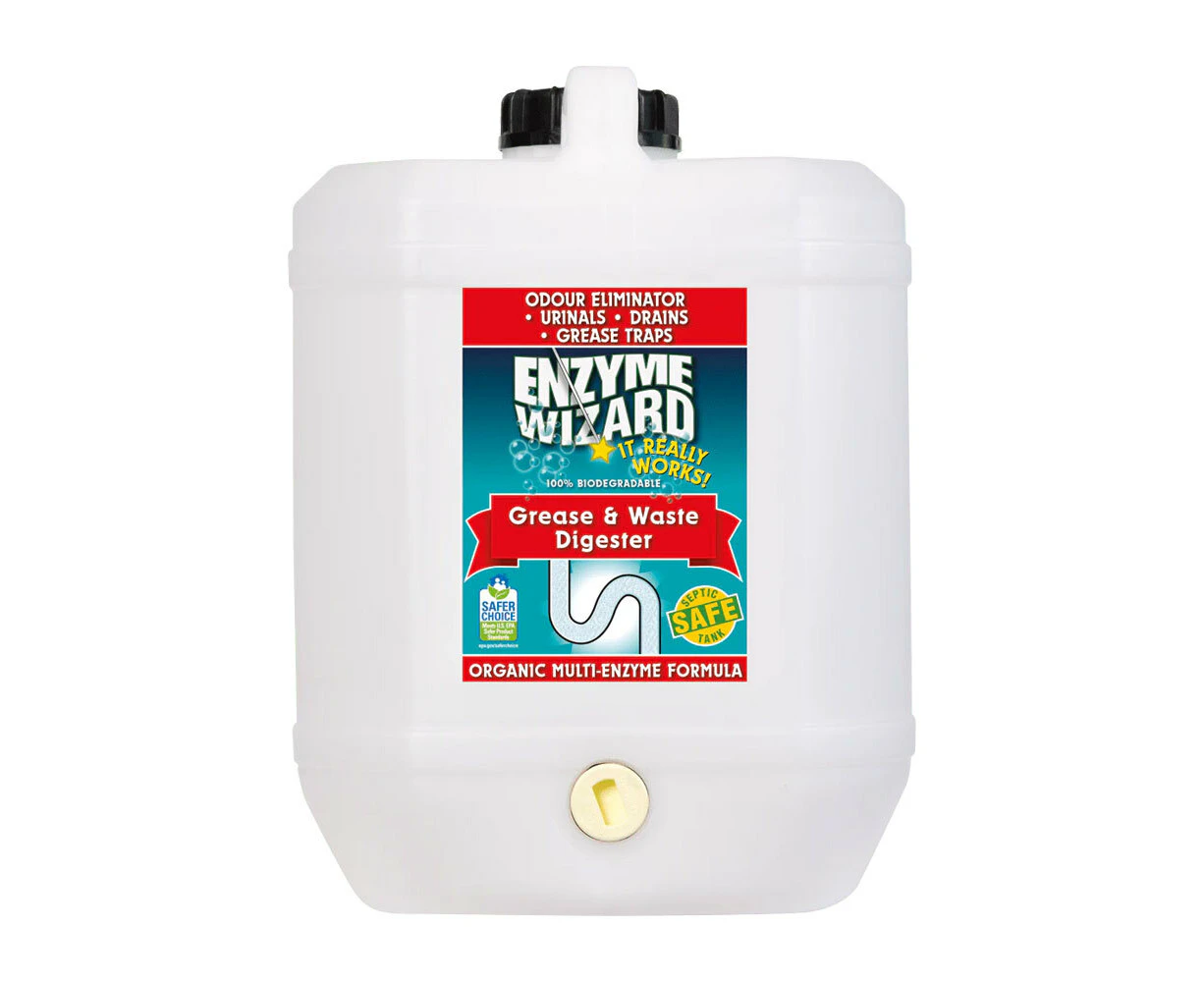 Enzyme Wizard Organic Grease & Waste Digestor Kitchen/Bathroom Drain Cleaner 10L