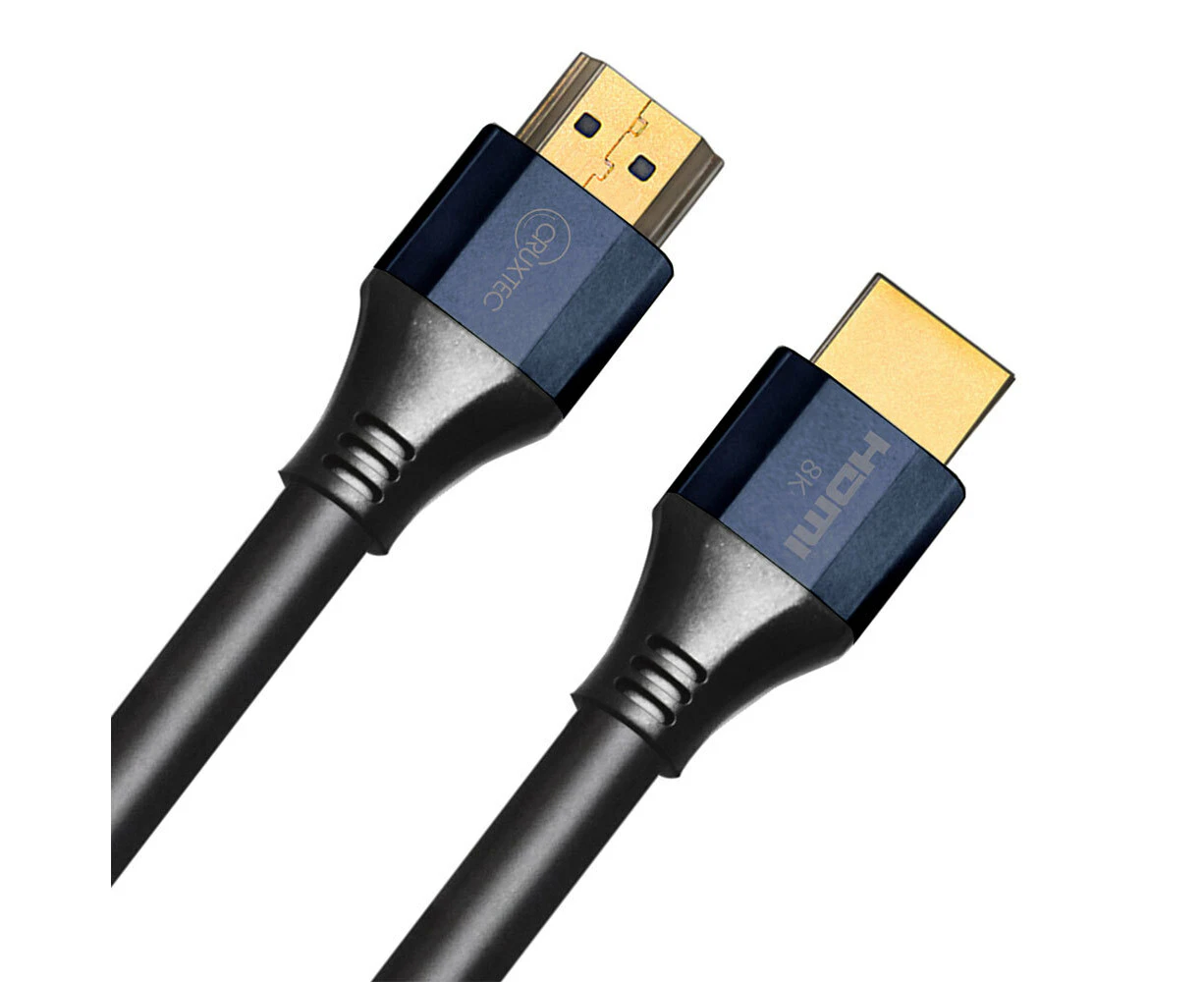 Cruxtec HDMI 2.1 7.3mm Ethernet Male To Male Cable 5m 8K/60Hz 4K/120Hz BLK