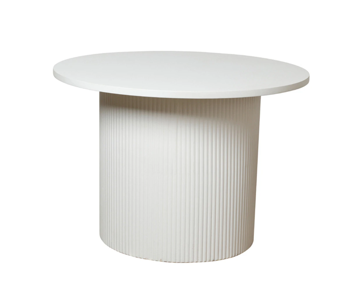 Maine & Crawford Blanche 65cm Fluted MDF Coffee Table Round Home Furniture White